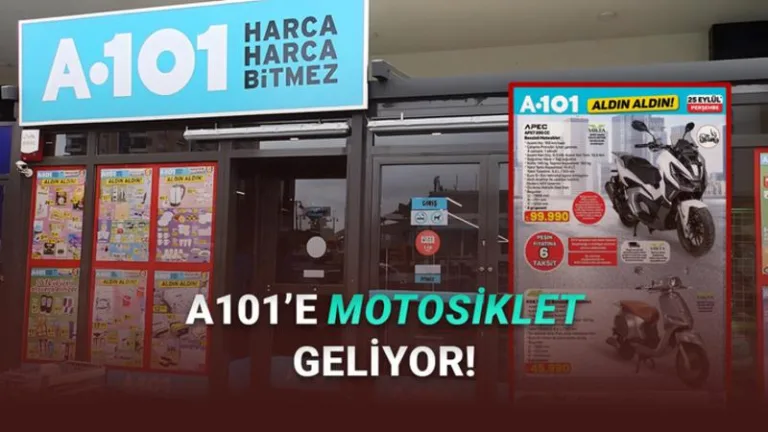 A101'e motosiklet ve teknolojik ürünler geliyor